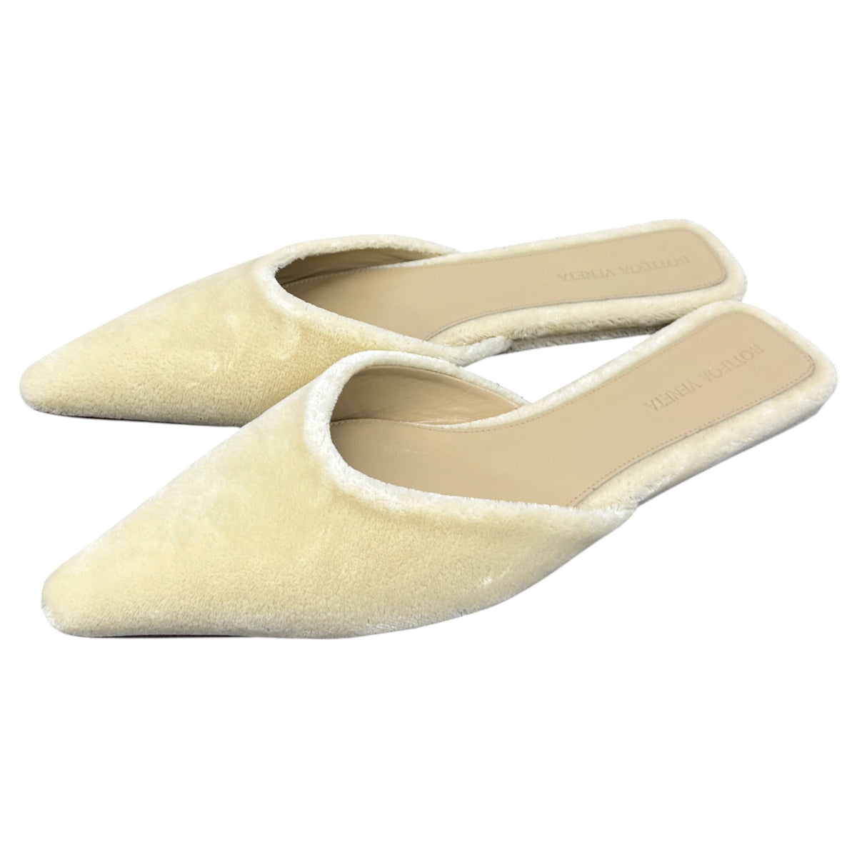 Women's Pointed Toe Shearling Mules Beige Size UK 7 / EU 40 - Photo 9