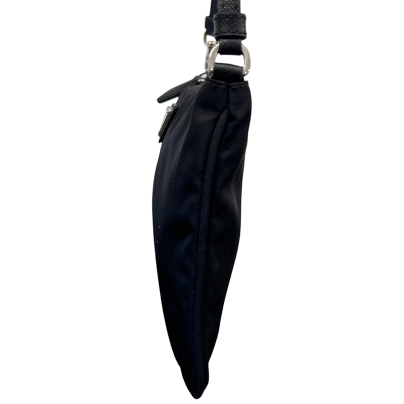 Women's Nylon Plaque Logo Bag Black