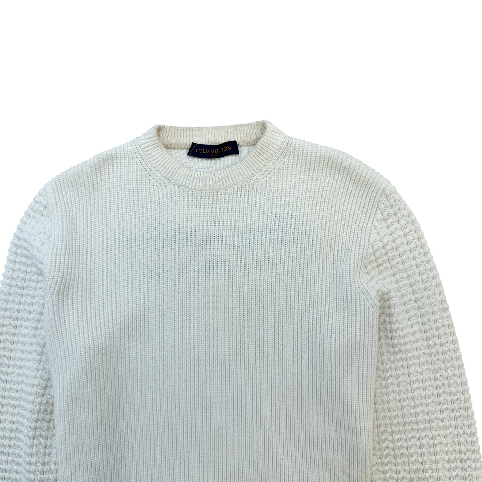 Men's Embroidered Logo Jumper Cream Size M - Photo 3