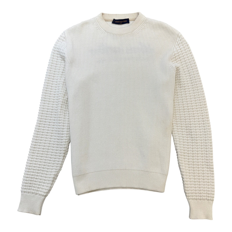 Men's Embroidered Logo Jumper Cream Size M