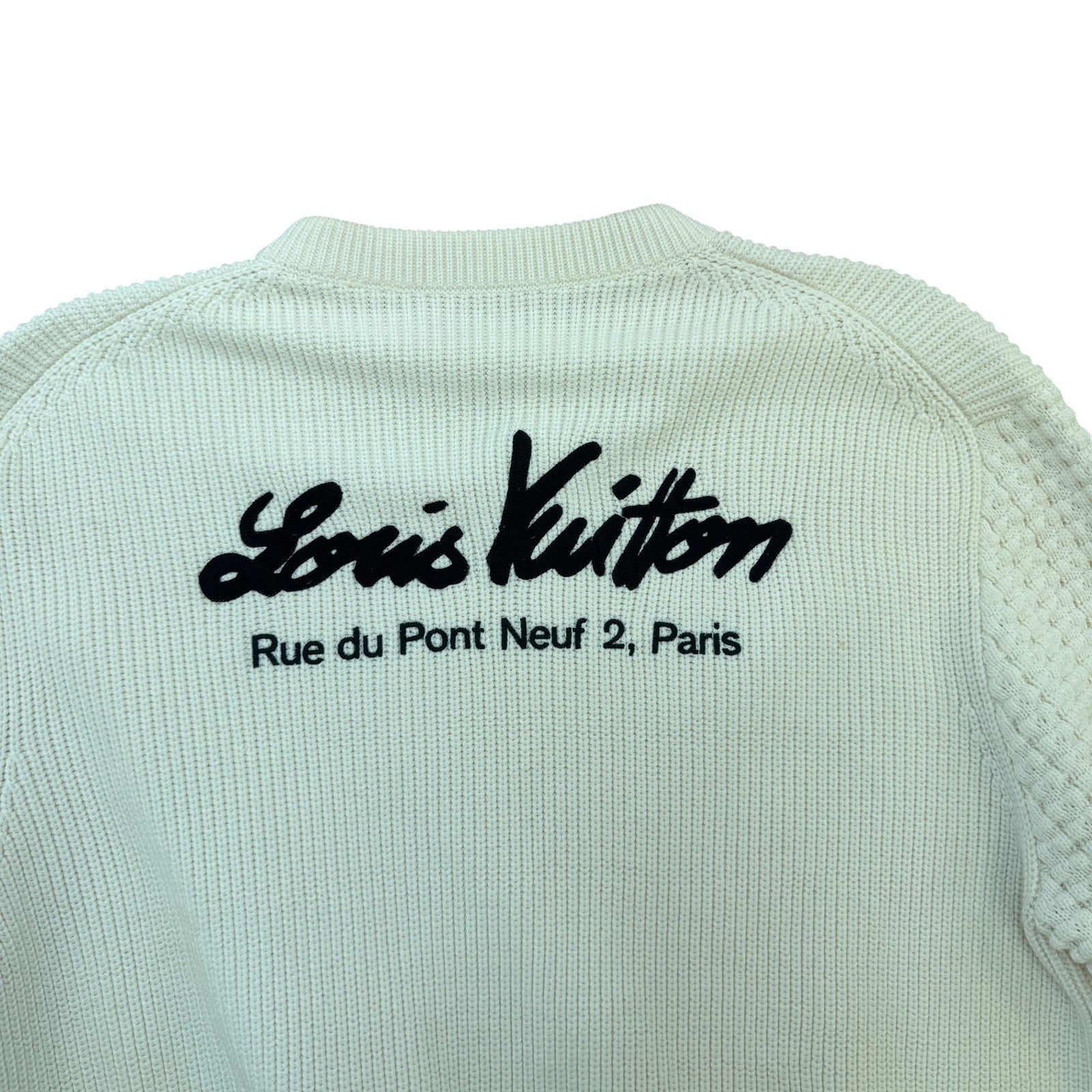 Men's Embroidered Logo Jumper Cream Size M - Photo 4