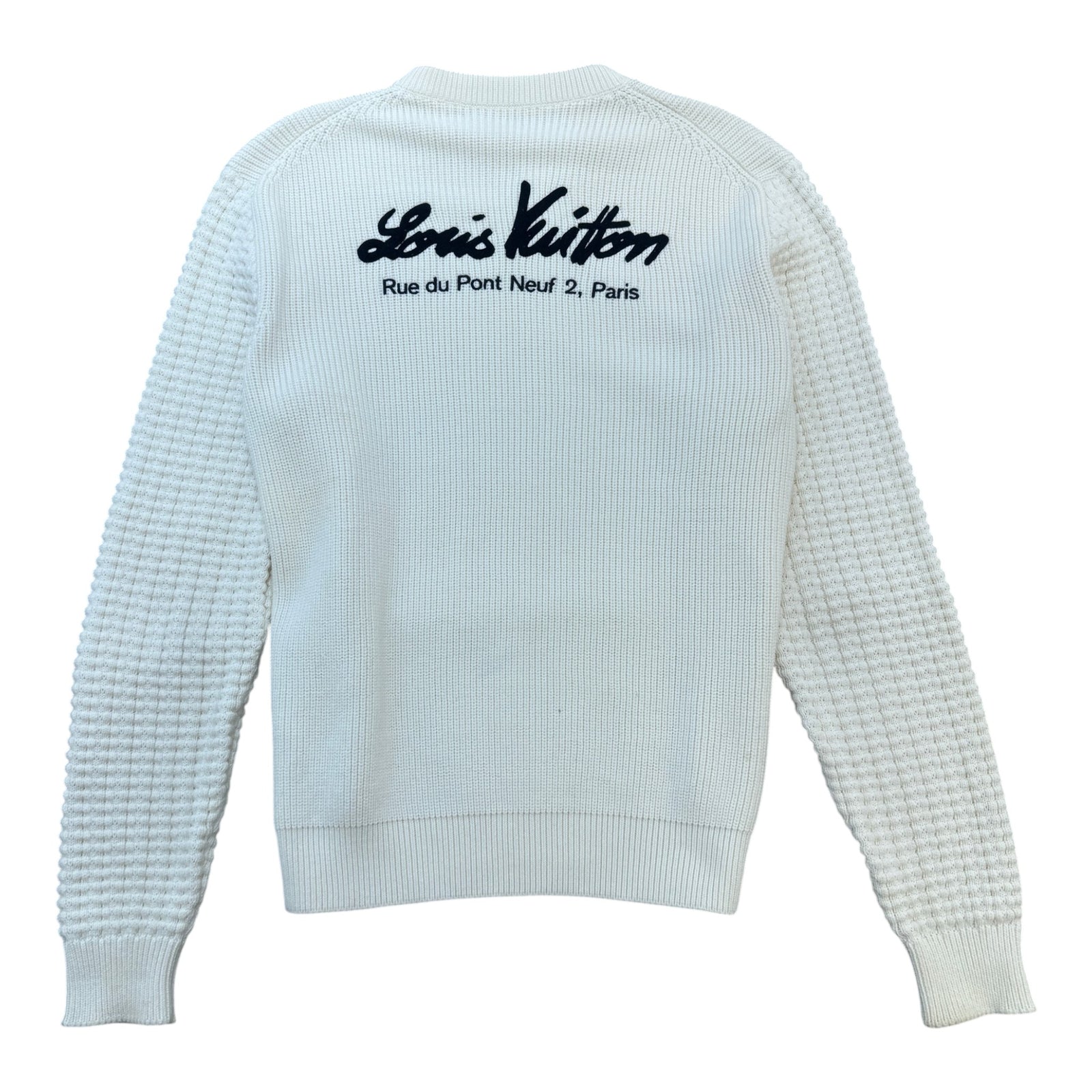 Men's Embroidered Logo Jumper Cream Size M - Photo 2