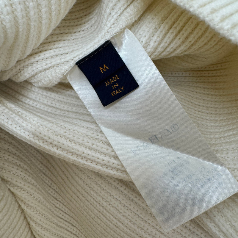 Men's Embroidered Logo Jumper Cream Size M