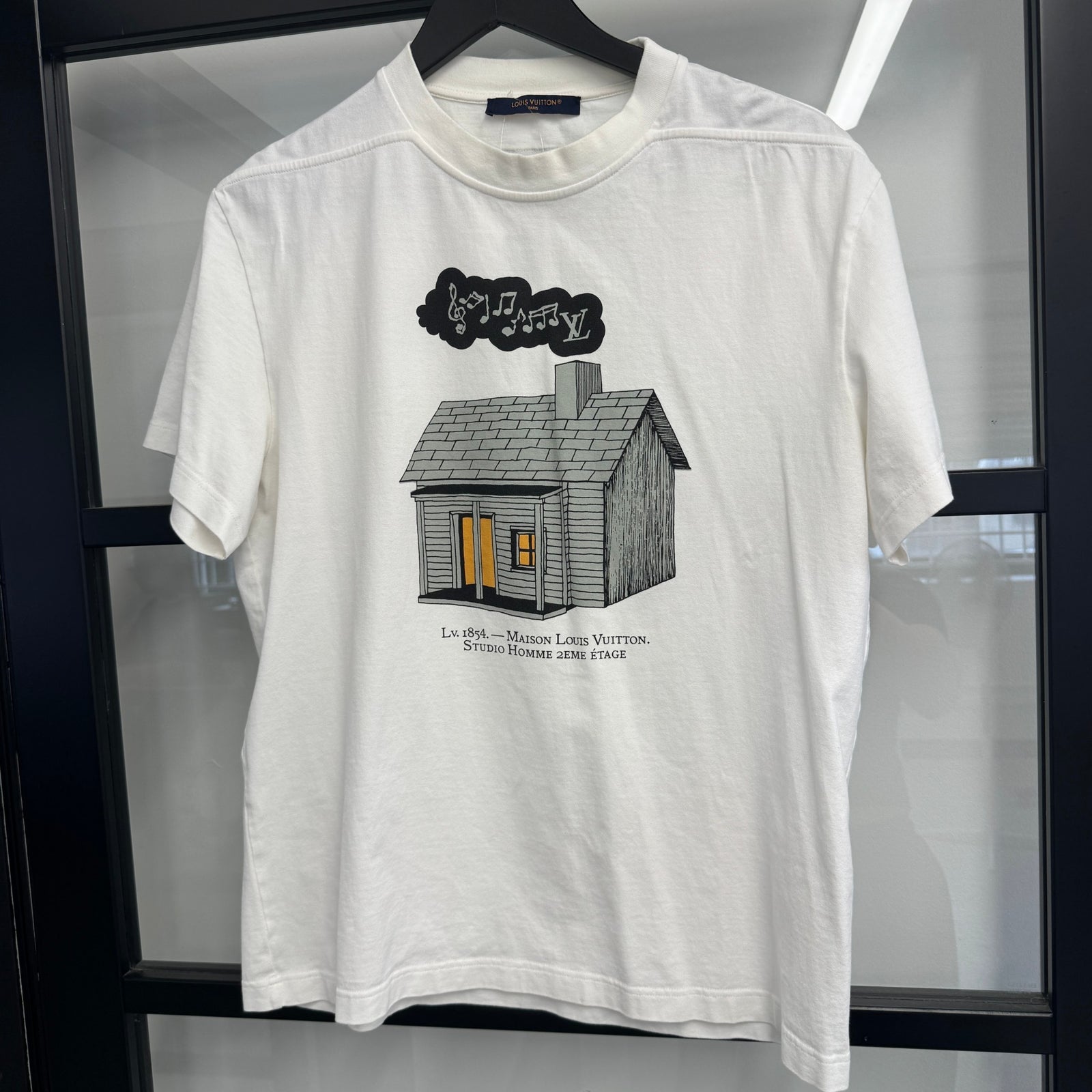 Men's Studio Homme House Print T-Shirt White Size M - Photo 7