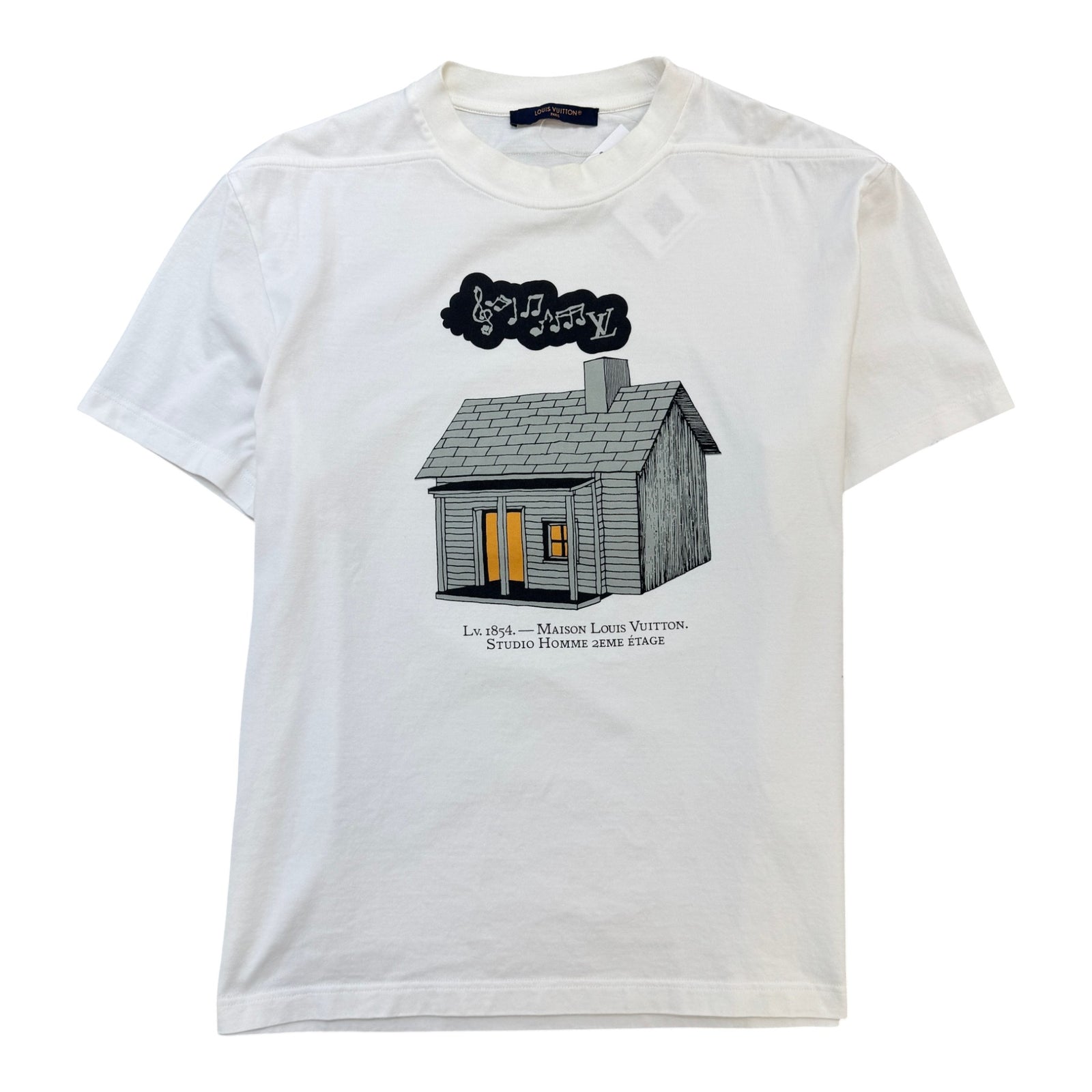Men's Studio Homme House Print T-Shirt White Size M - Photo 1