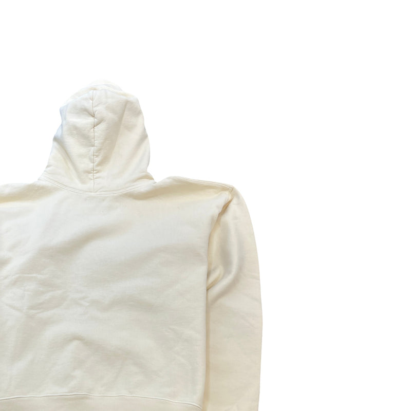 Men's Logo Patch Hoodie Cream Size S