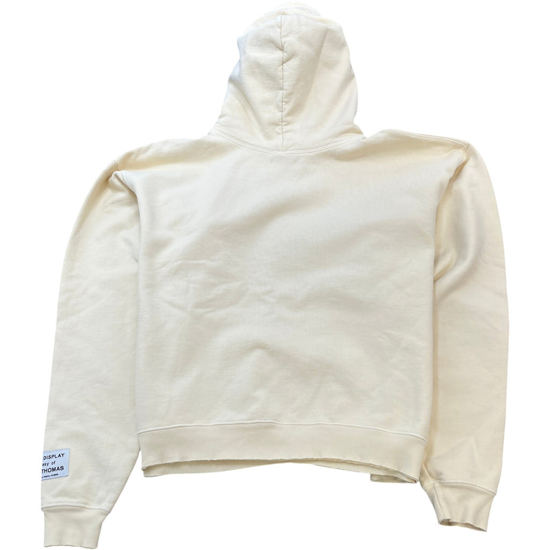 Men's Logo Patch Hoodie Cream Size S