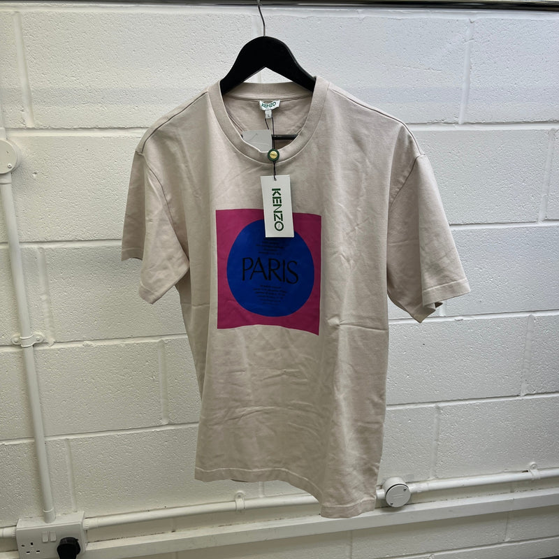 Men's Logo Print T-Shirt Beige Size L