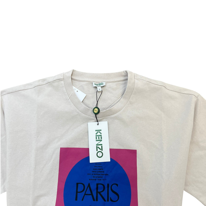 Men's Logo Print T-Shirt Beige Size L