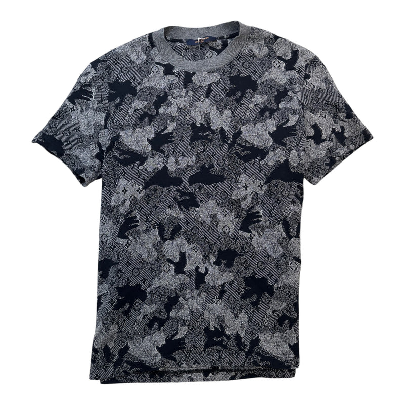 Men's Monogram Camouflage Jacquard T-Shirt Grey Size L