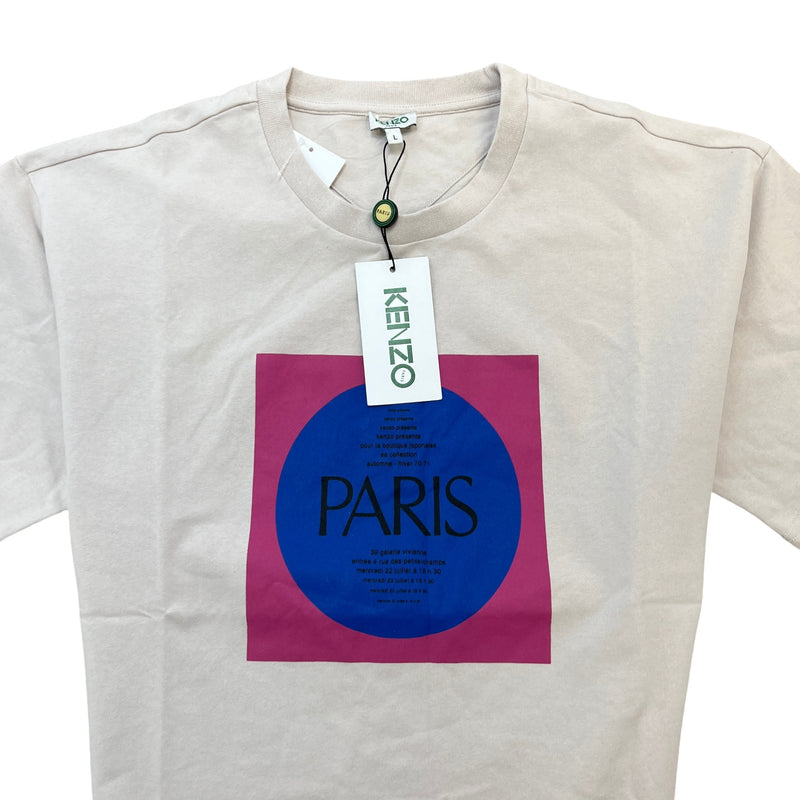 Men's Logo Print T-Shirt Beige Size L