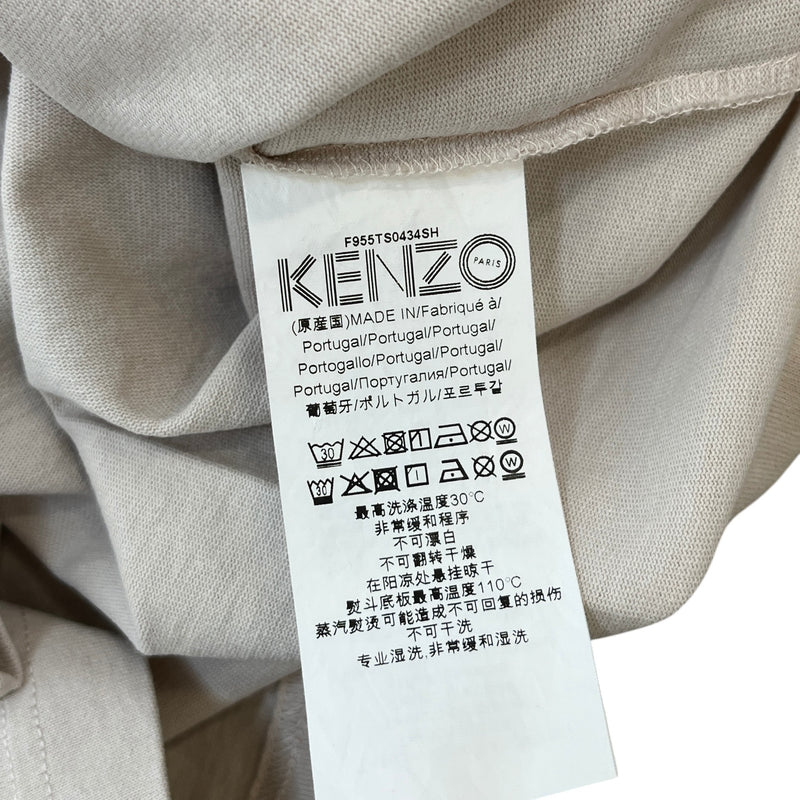 Men's Logo Print T-Shirt Beige Size L