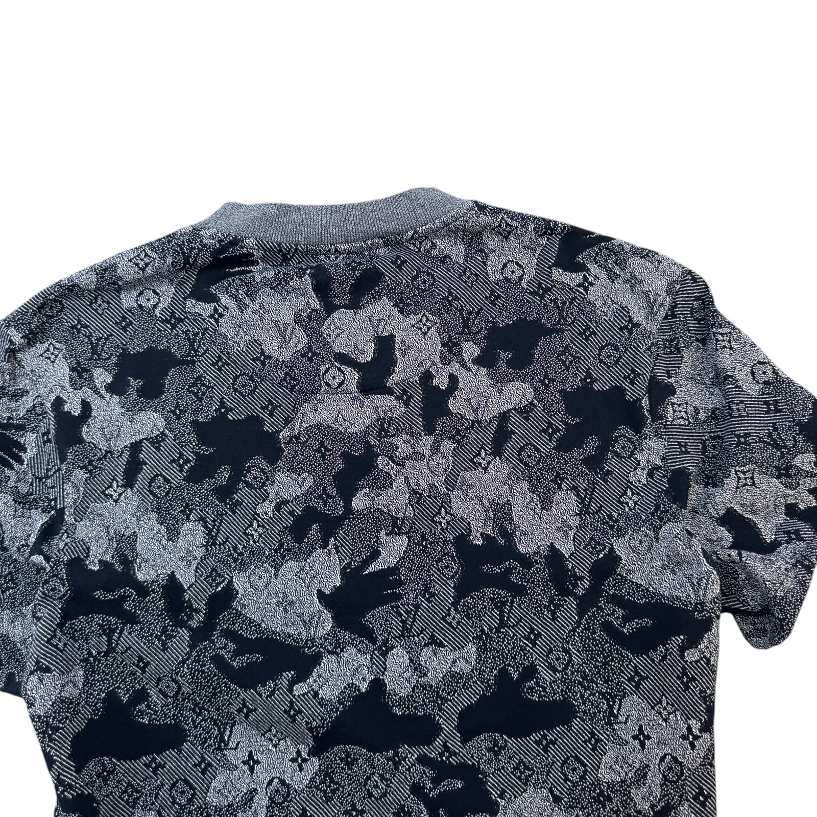 Men's Monogram Camouflage Jacquard T-Shirt Grey Size L - Photo 5