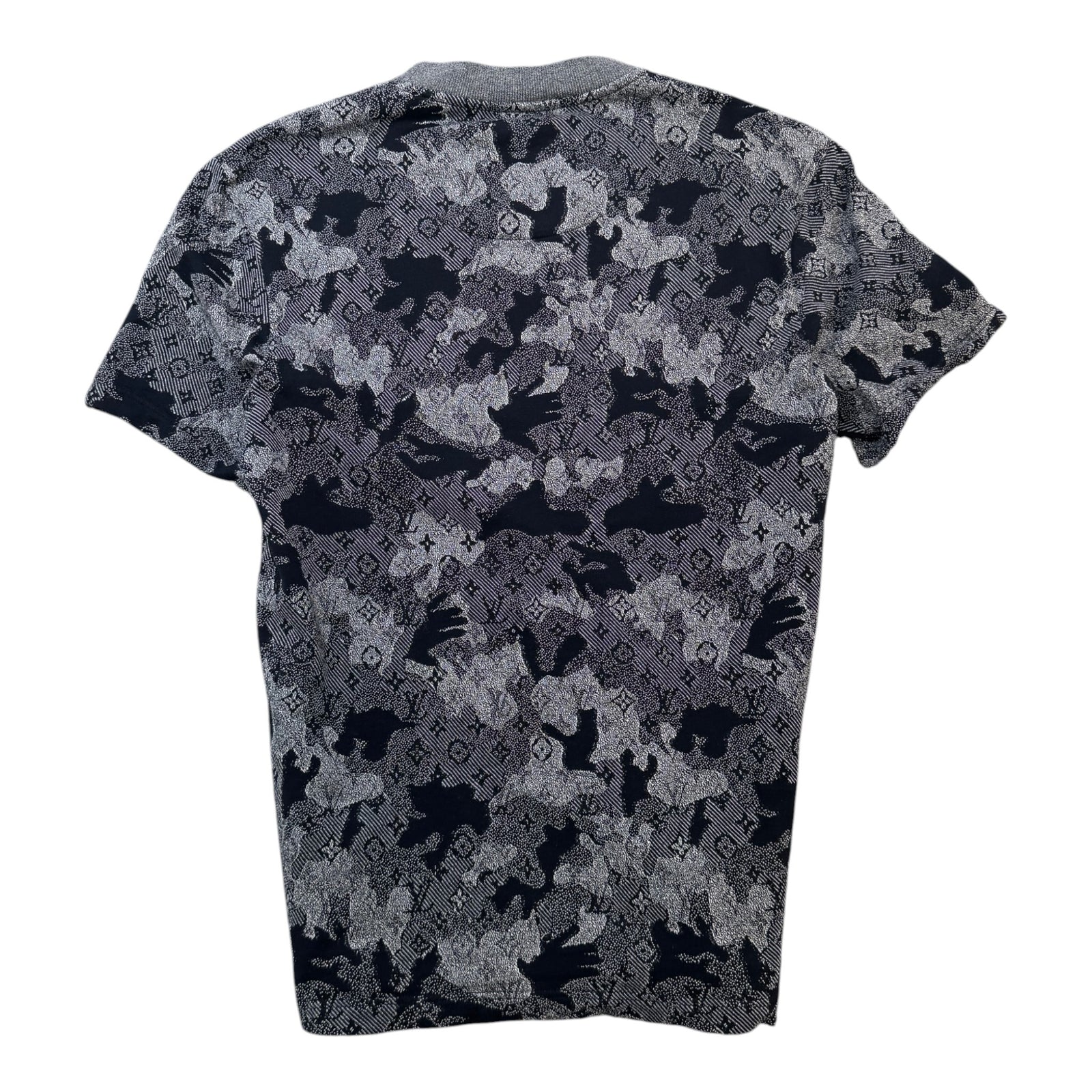 Men's Monogram Camouflage Jacquard T-Shirt Grey Size L - Photo 2