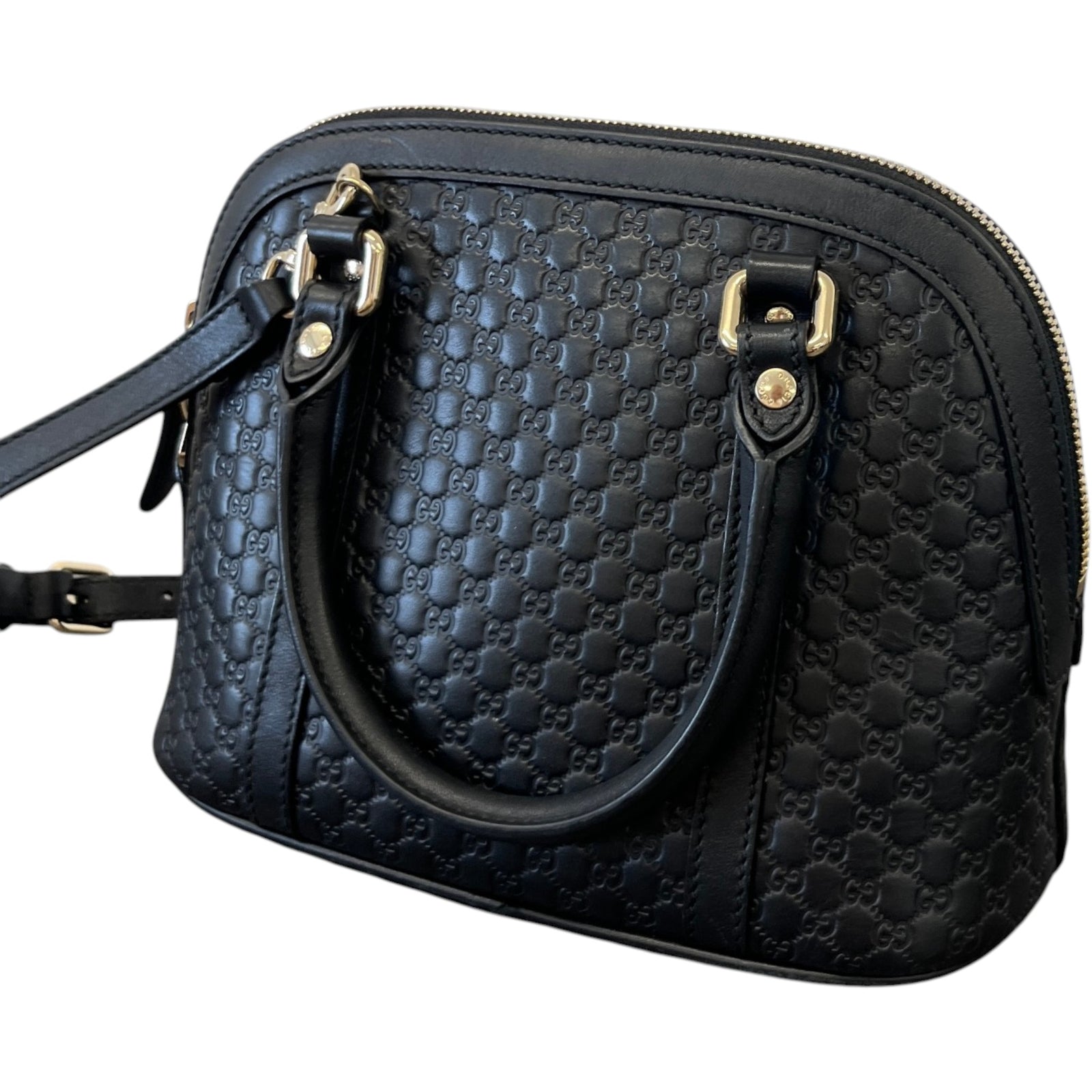 Women's Guccissima Dome Small Bag Black - Photo 9