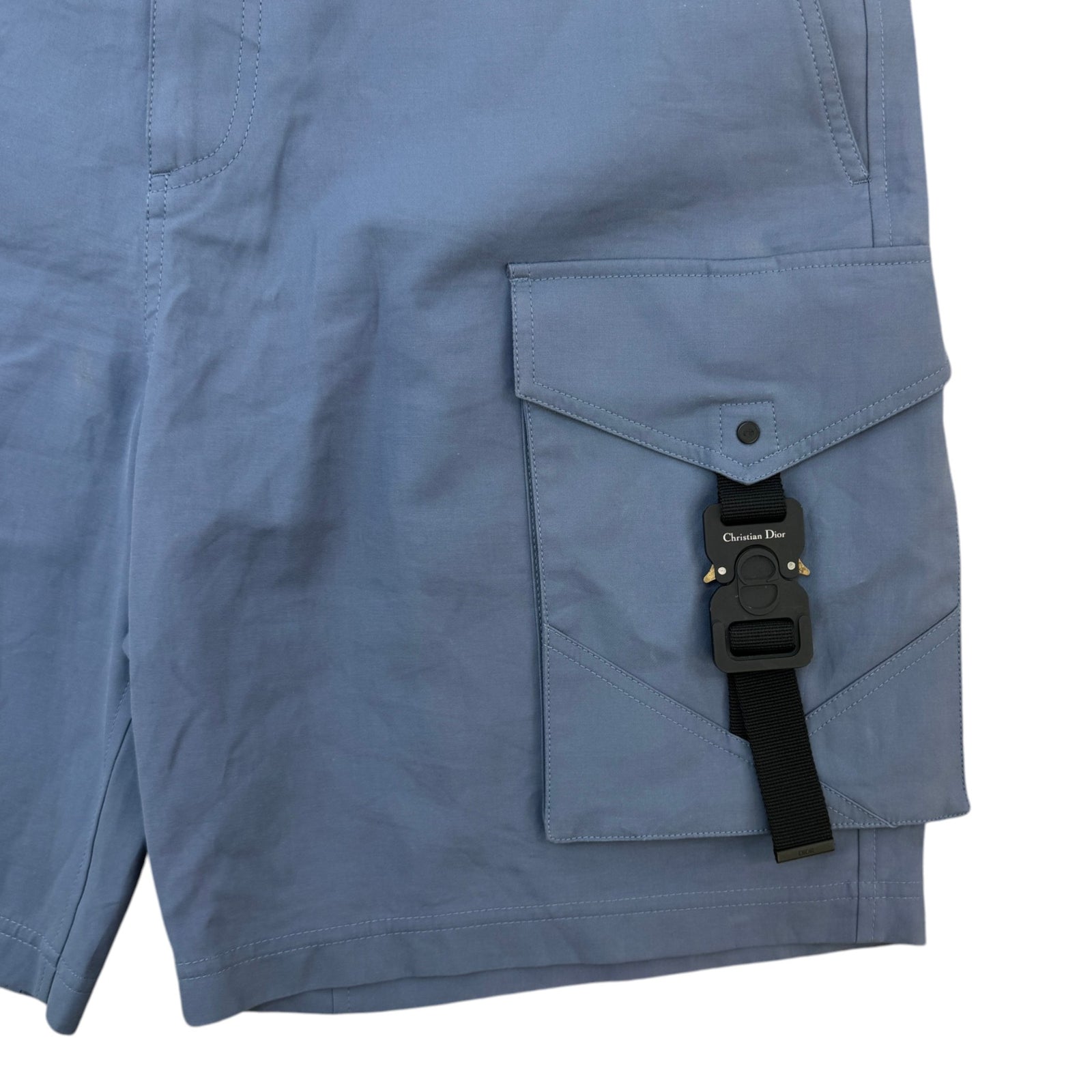 Men's Buckle Cargo Shorts Blue Size L / W34 - Photo 3