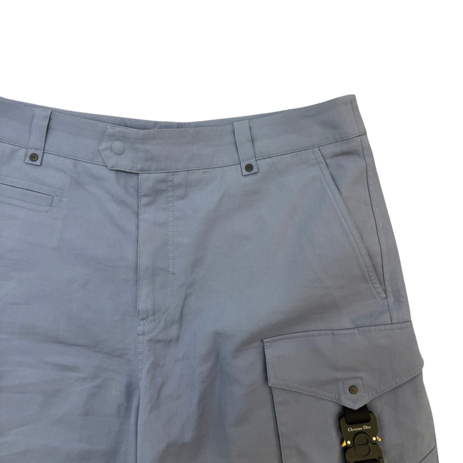 Men's Buckle Cargo Shorts Blue Size L / W34 - Photo 4