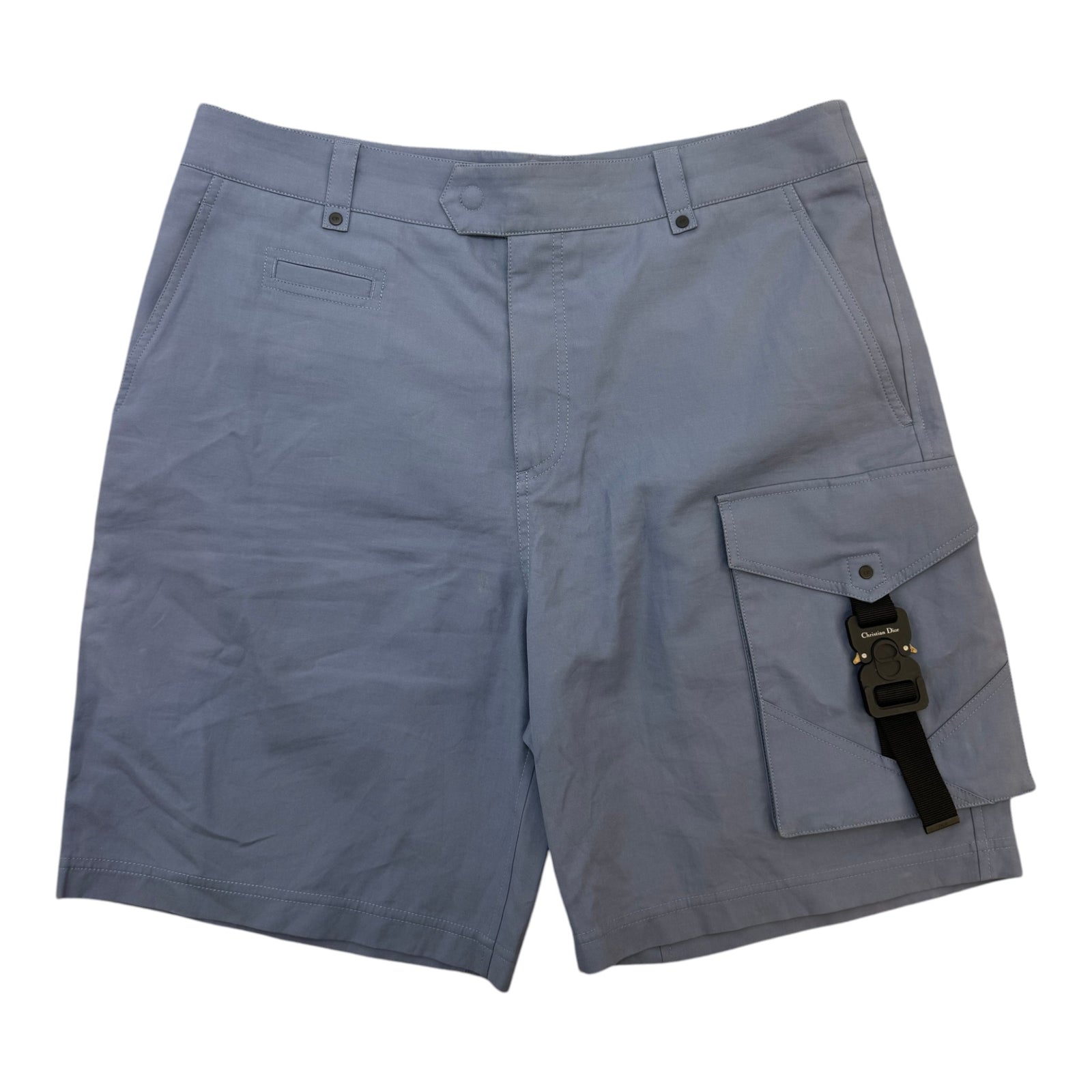 Men's Buckle Cargo Shorts Blue Size L / W34 - Photo 5