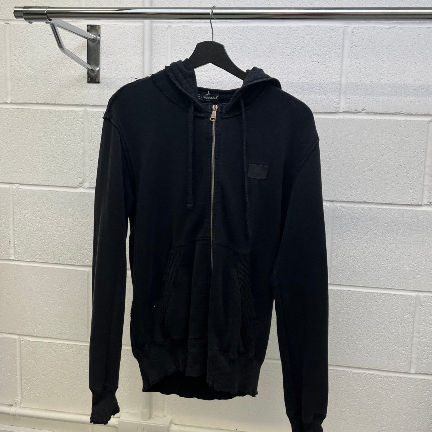 Men's Plaque Logo Hoodie Black Size IT 48 / UK M - Photo 9