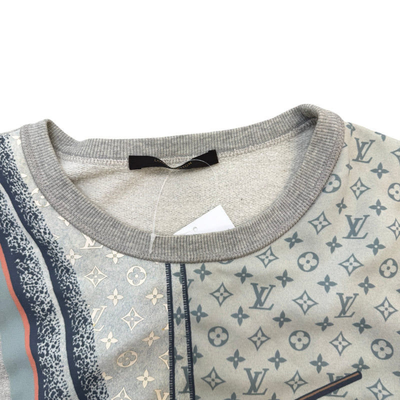 Men's Logo Print Jumper Grey Size XL