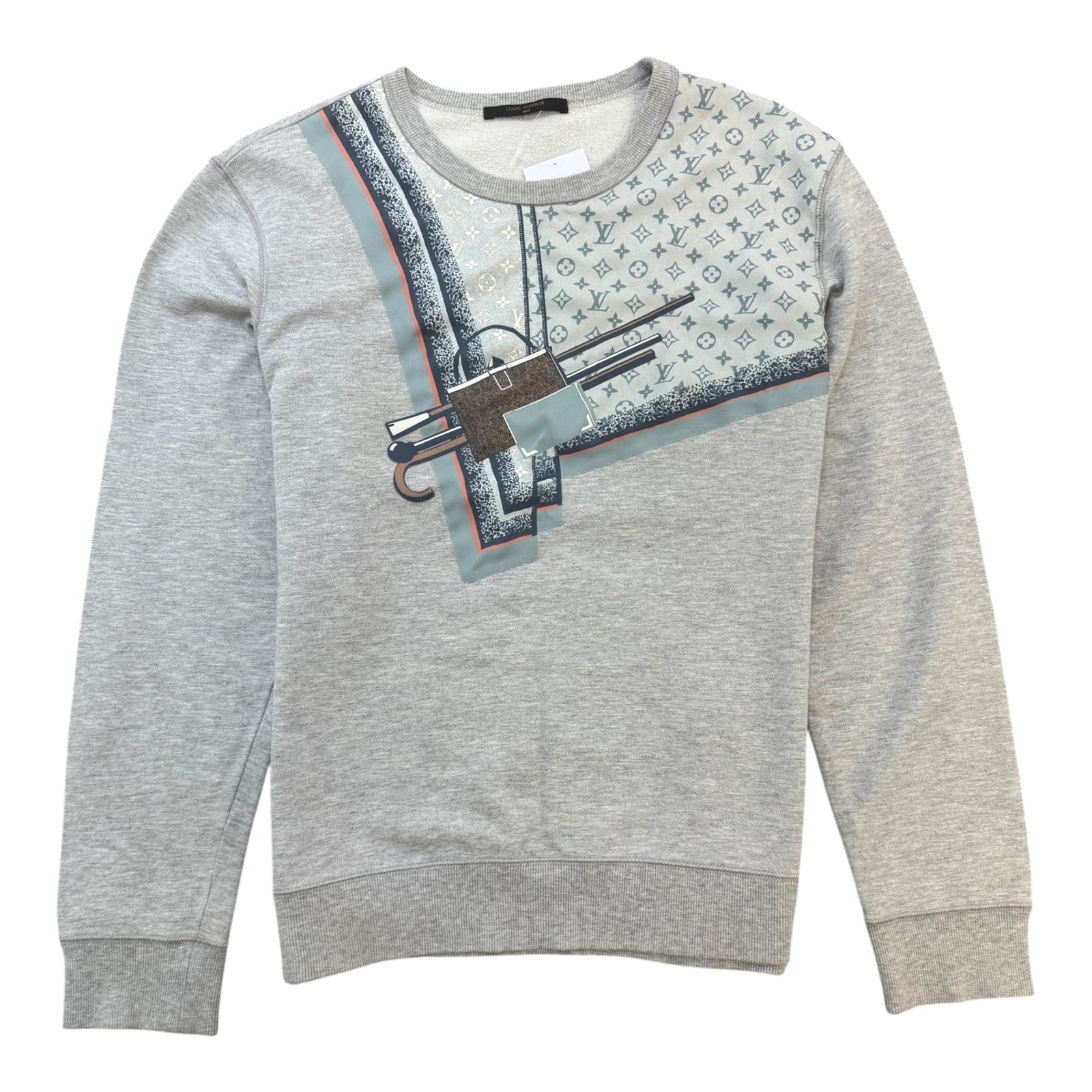 Men's Logo Print Jumper Grey Size XL - Photo 1