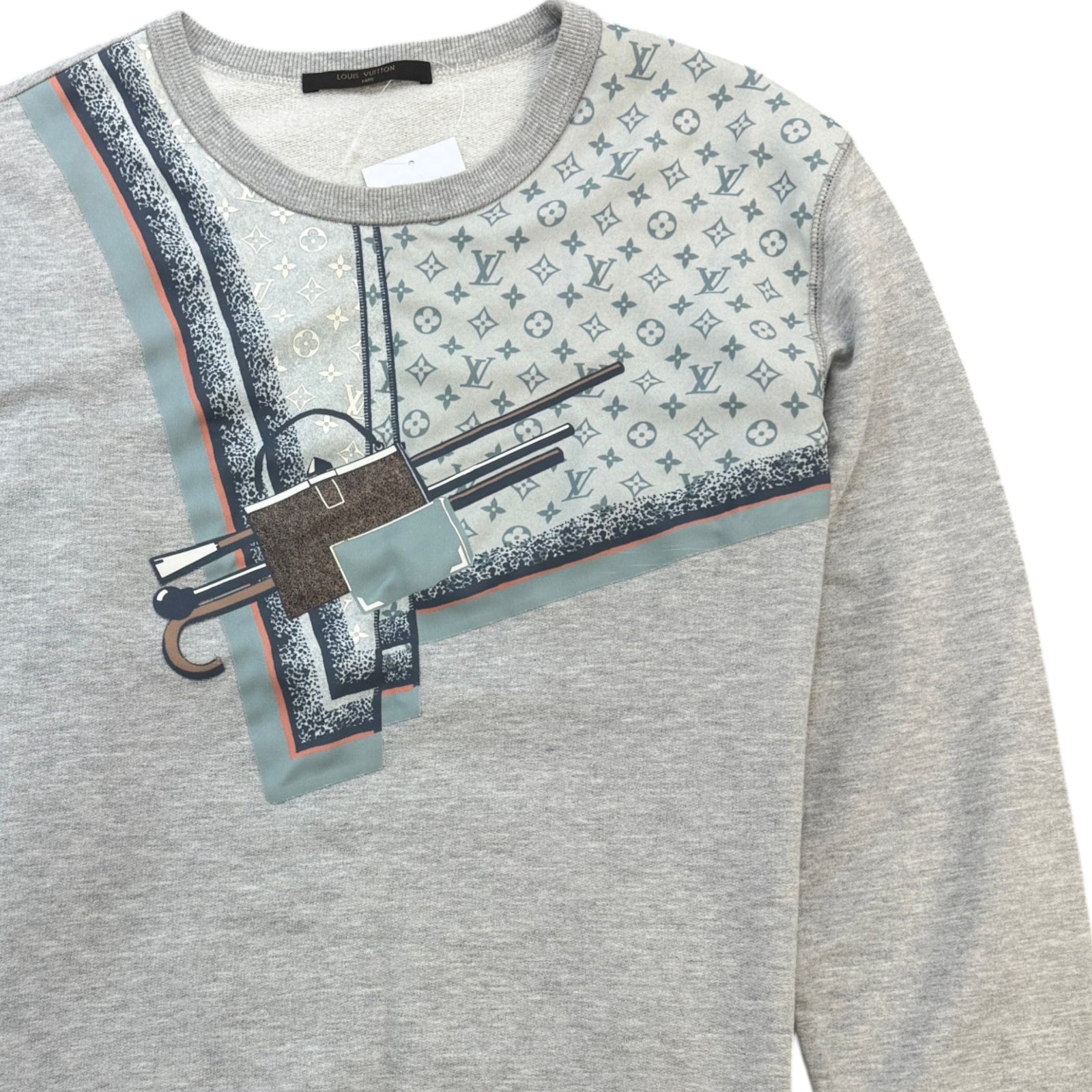 Men's Logo Print Jumper Grey Size XL - Photo 3