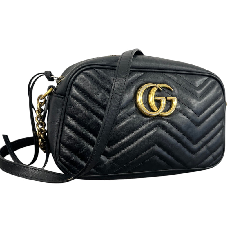 Women's GG Marmont Matelassé Camera Handbag Black