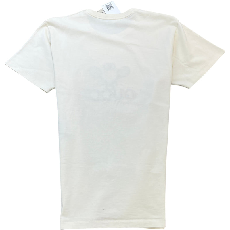 Men's Embroidered Tennis Racket Graphic T-Shirt Cream Size S