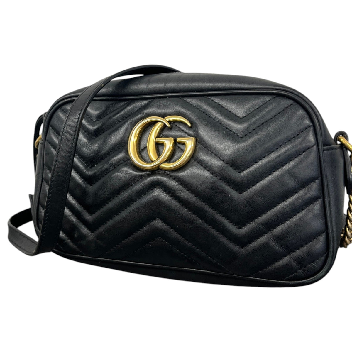 Women's GG Marmont Matelassé Camera Handbag Black - Photo 5