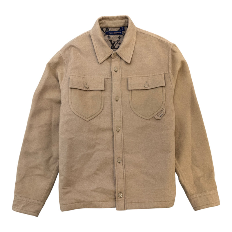 Men's Interior Monogram Overshirt Jacket Beige Size XL
