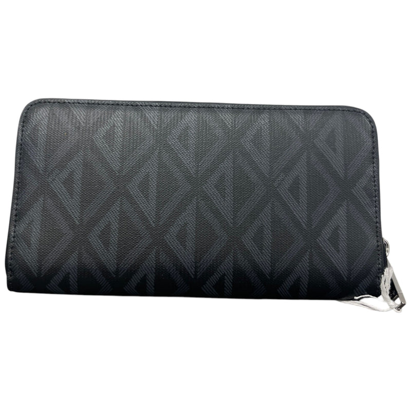 Women's Cd Diamond Zipped Long Wallet Black