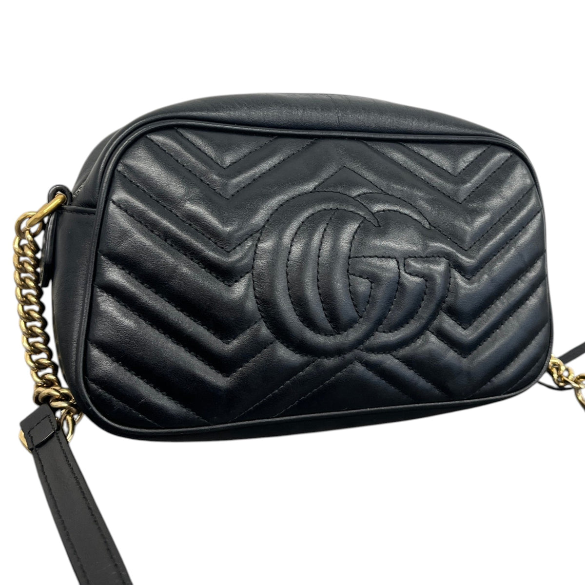 Women's GG Marmont Matelassé Camera Handbag Black - Photo 8