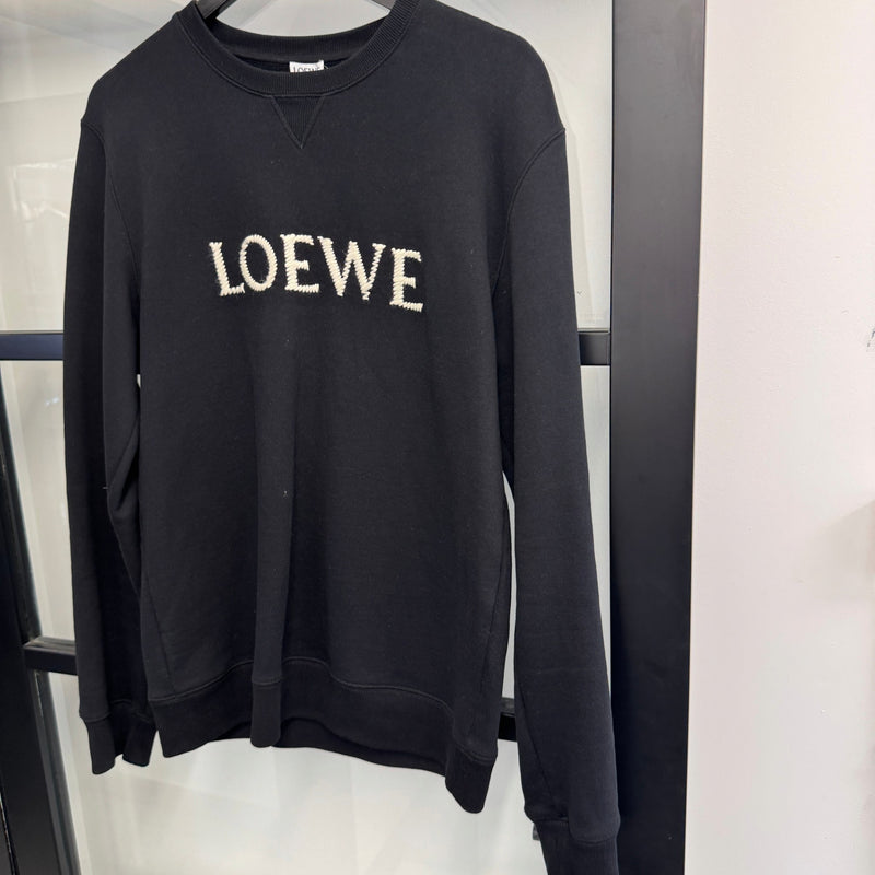 Men's Embroidered Logo Sweatshirt Black Size M