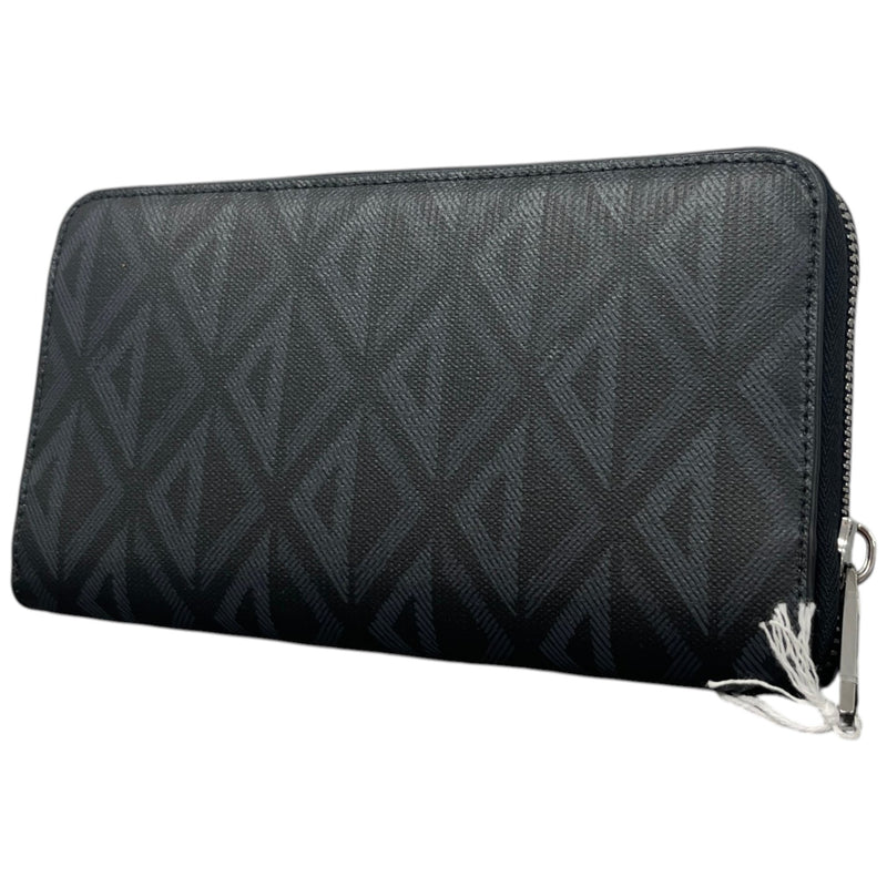 Women's Cd Diamond Zipped Long Wallet Black