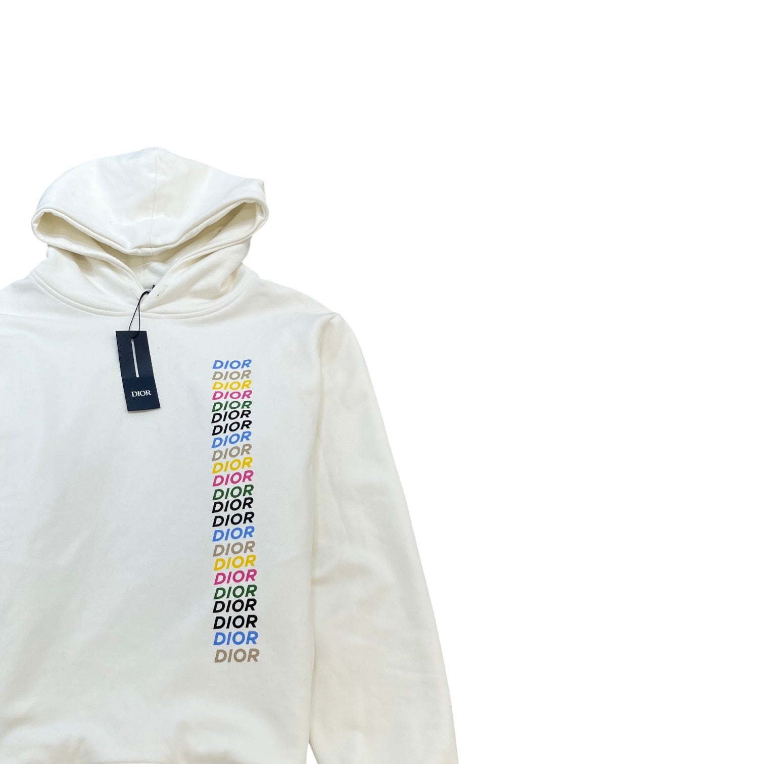 Men's Logo Print Hoodie White Size XL - Photo 3
