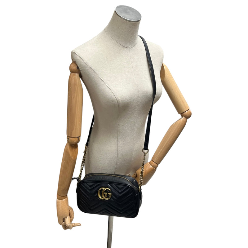 Women's GG Marmont Matelassé Camera Handbag Black
