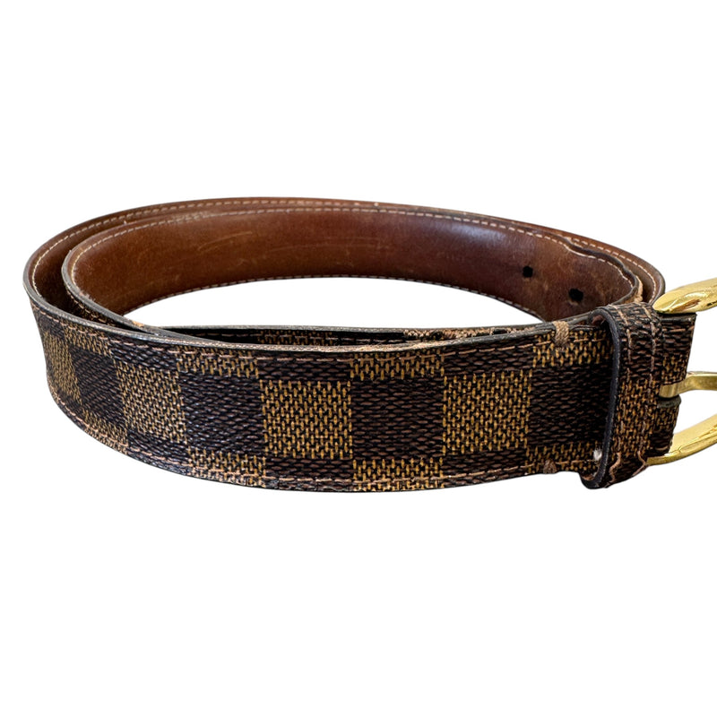 Men's Damier Ebene Belt Brown Size 95cm / UK 14