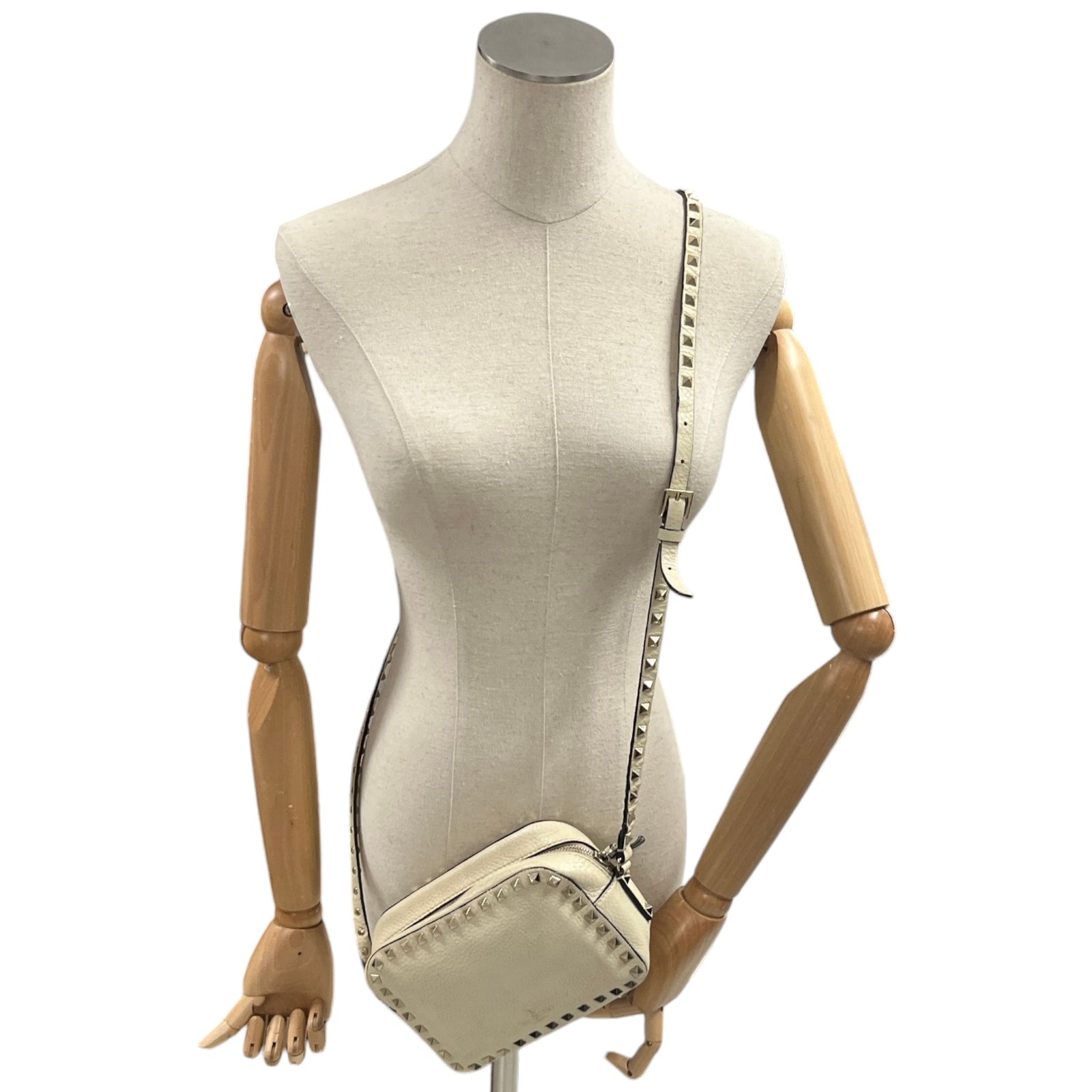 Women's Rockstud Crossbody Bag Cream - Photo 2