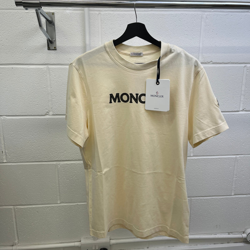Men's Logo Print T-Shirt Cream Size S