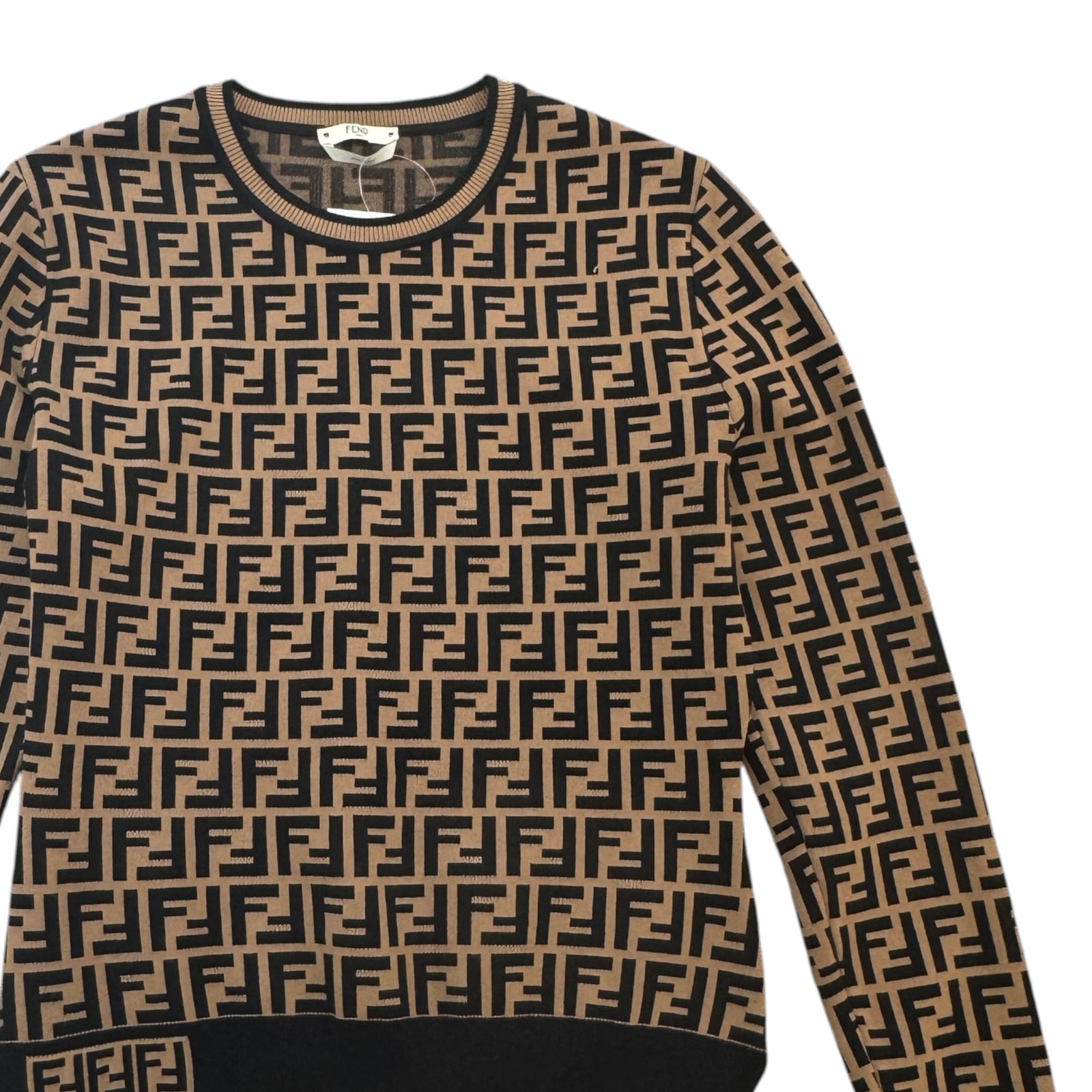 Women's FF Logo Jumper Brown Size L / UK 12 - Photo 4