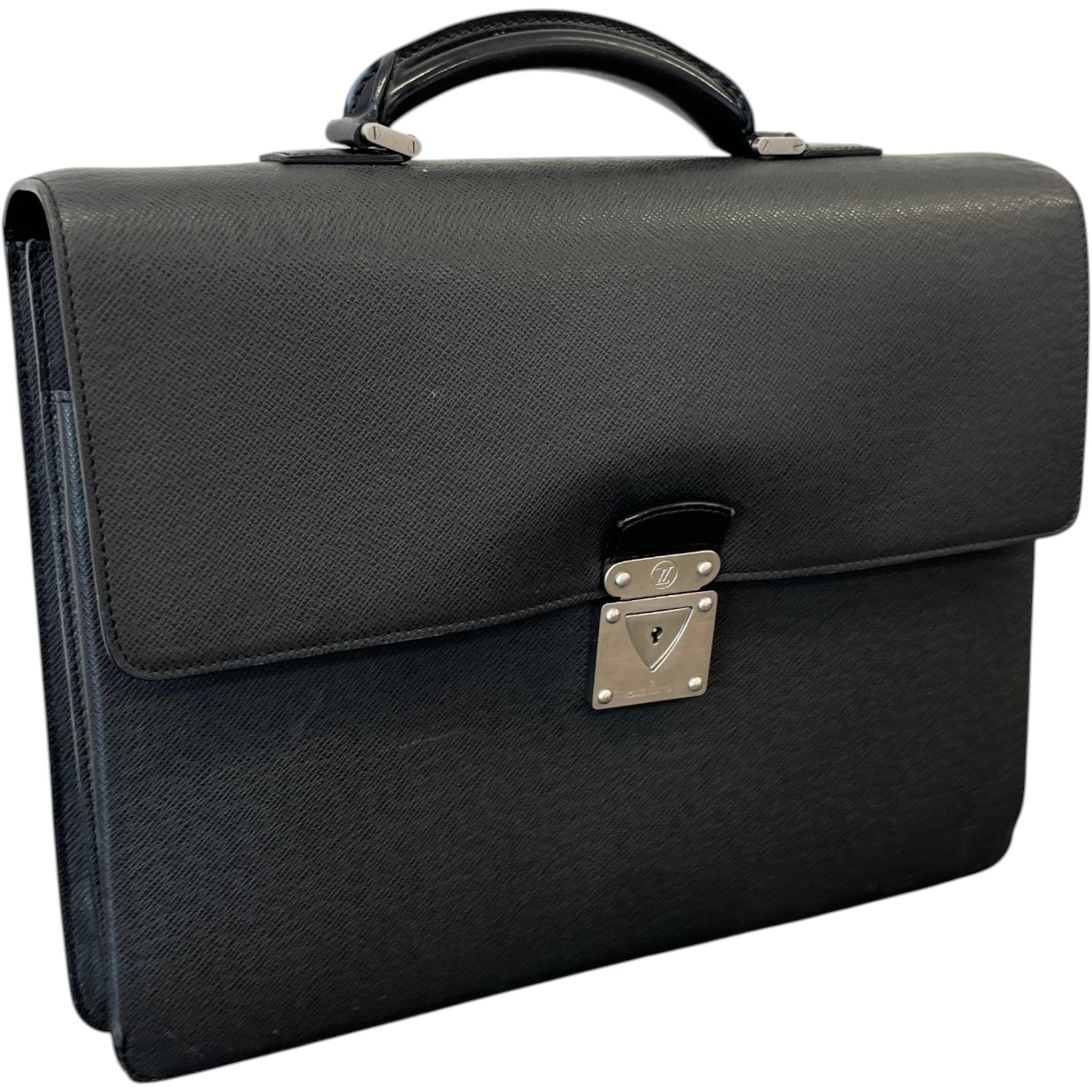 Men's Robusto Taiga Leather Briefcase Bag Black - Photo 3