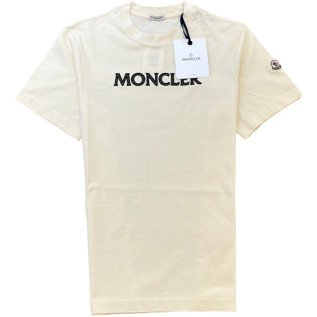 Men's Logo Print T-Shirt Cream Size M - Photo 1