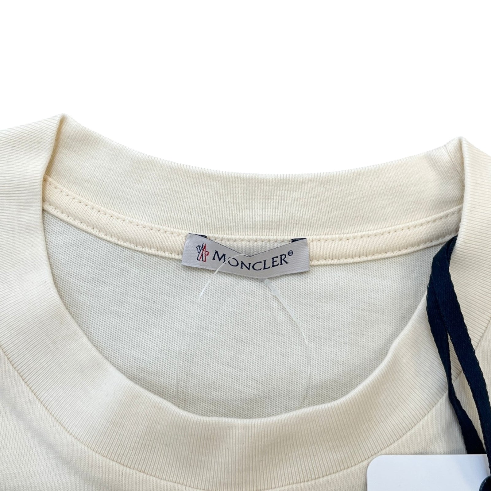 Men's Logo Print T-Shirt Cream Size S - Photo 5