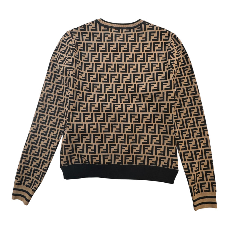 Women's FF Logo Jumper Brown Size L / UK 12