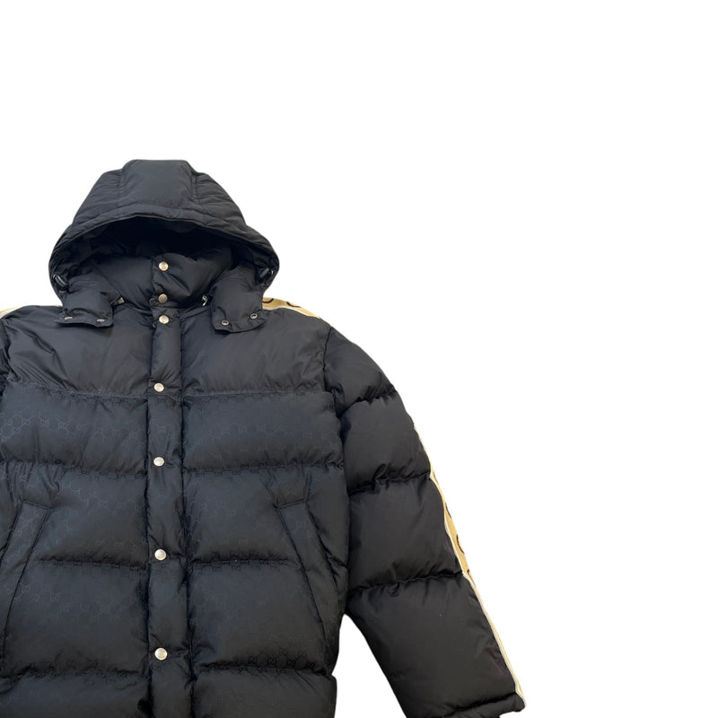 Men's Gg Jacquard Nylon Down Jacket Black Size IT 54 / XXL