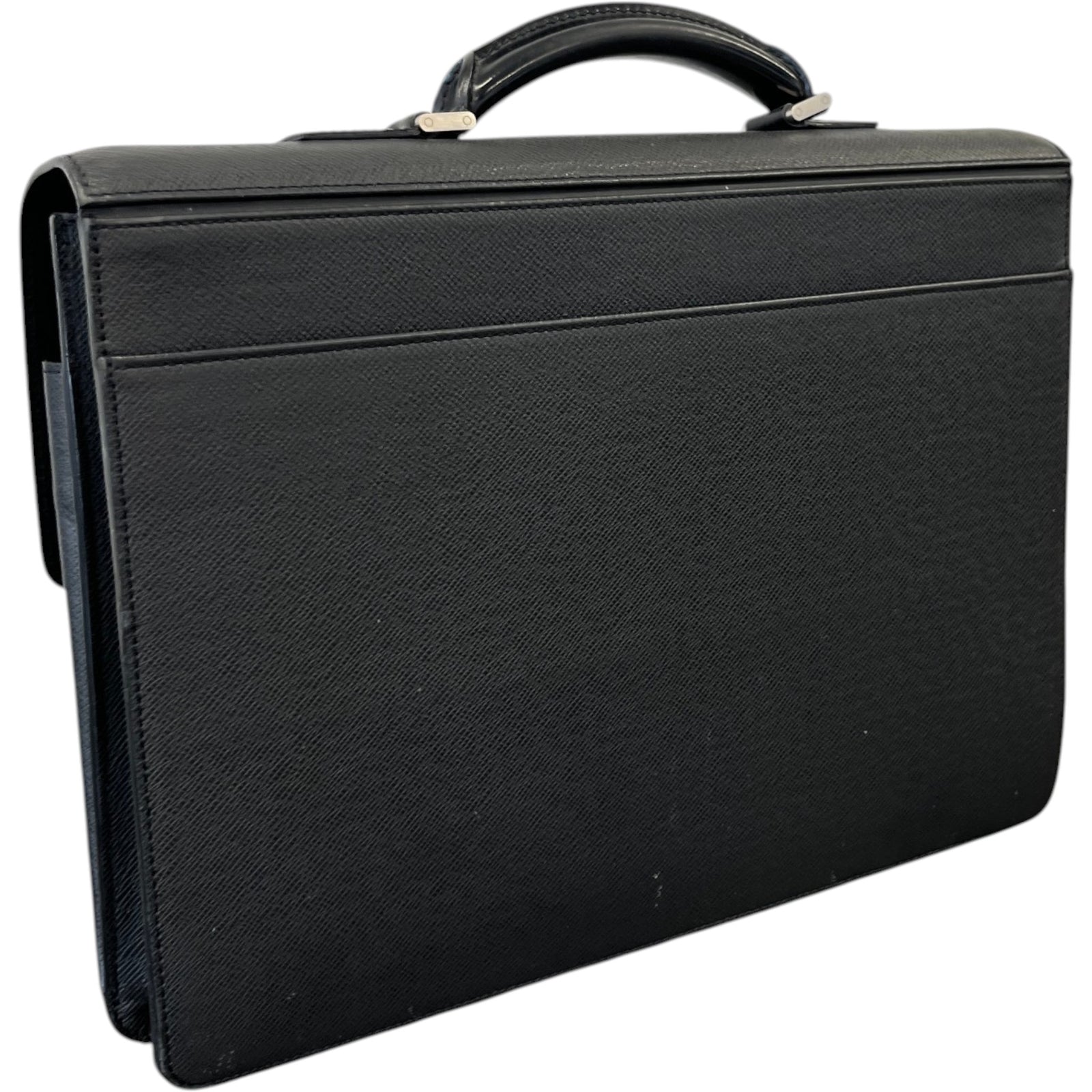 Men's Robusto Taiga Leather Briefcase Bag Black - Photo 8