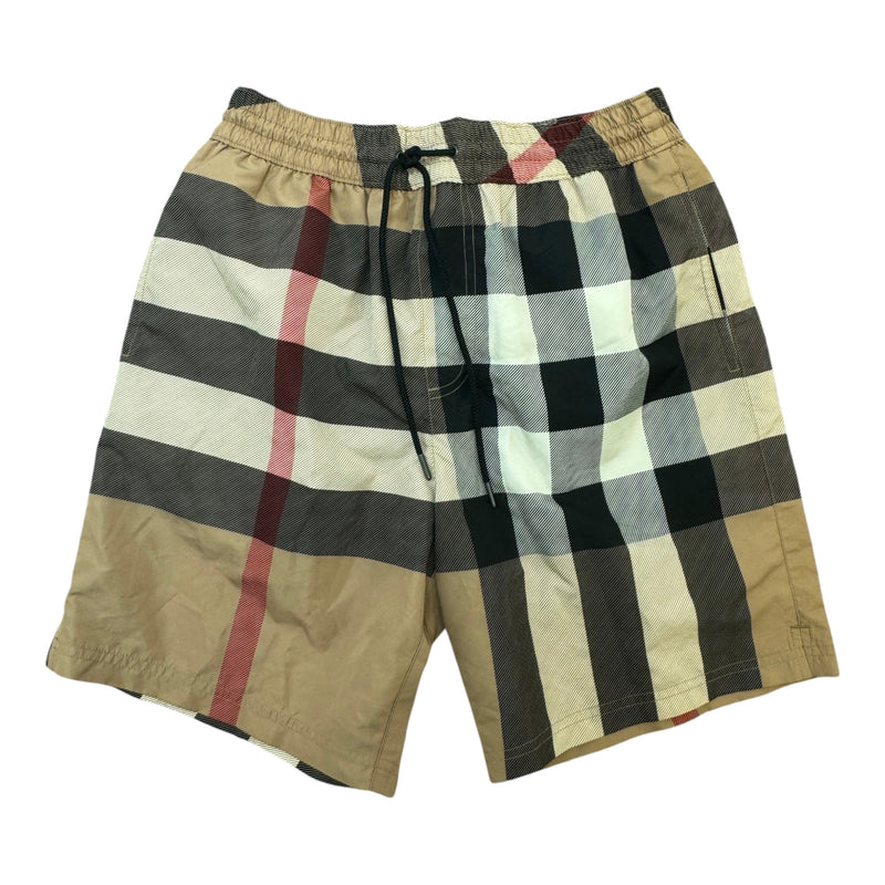 Men's Checked Swim Shorts Beige Size S / W30