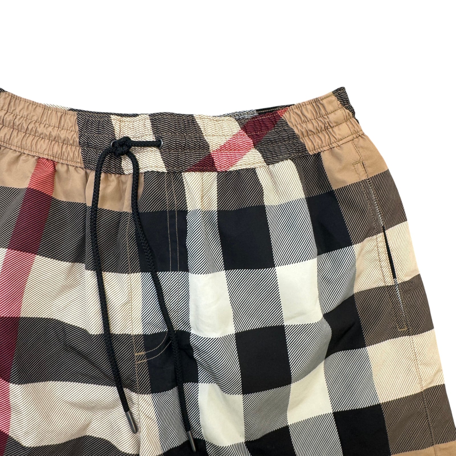 Men's Checked Swim Shorts Beige Size S / W30 - Photo 3