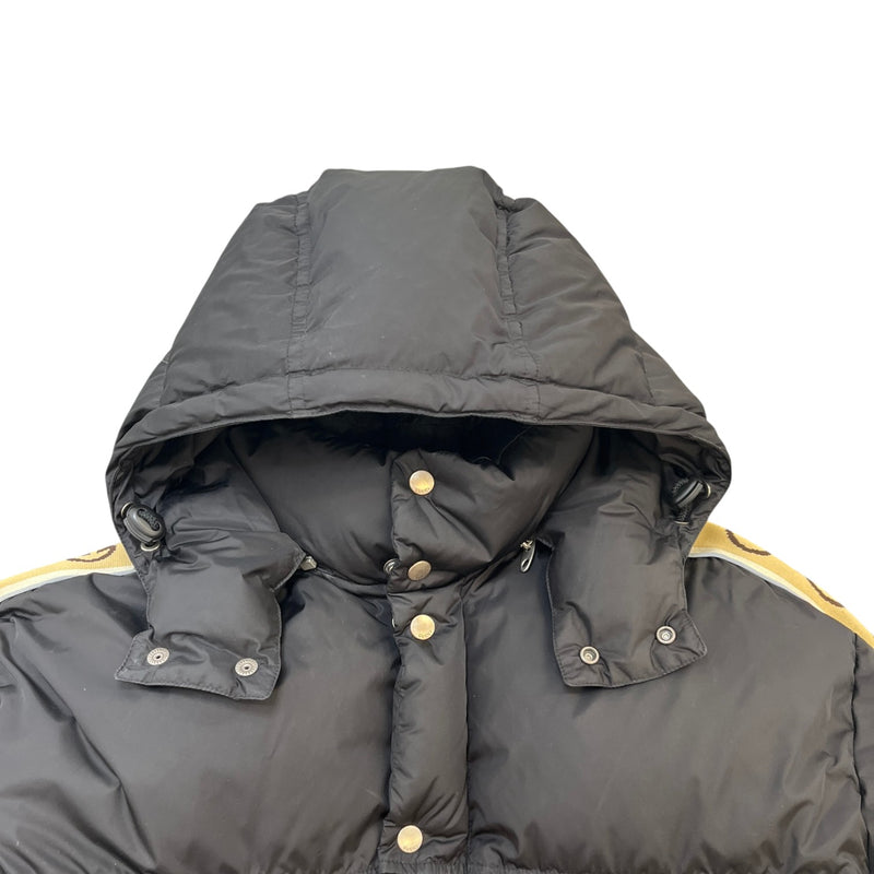 Men's Gg Jacquard Nylon Down Jacket Black Size IT 54 / XXL
