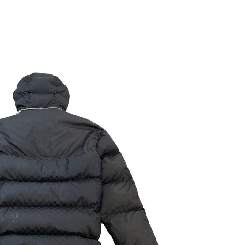 Men's Gg Jacquard Nylon Down Jacket Black Size IT 54 / XXL